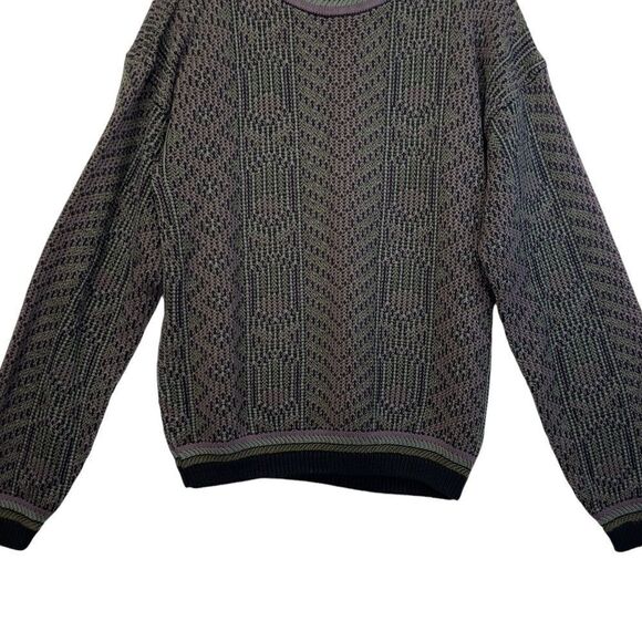 1980's Pacific Crest Vintage Knitted Cosby Crew Neck purple Sweater Large - Picture 13 of 14